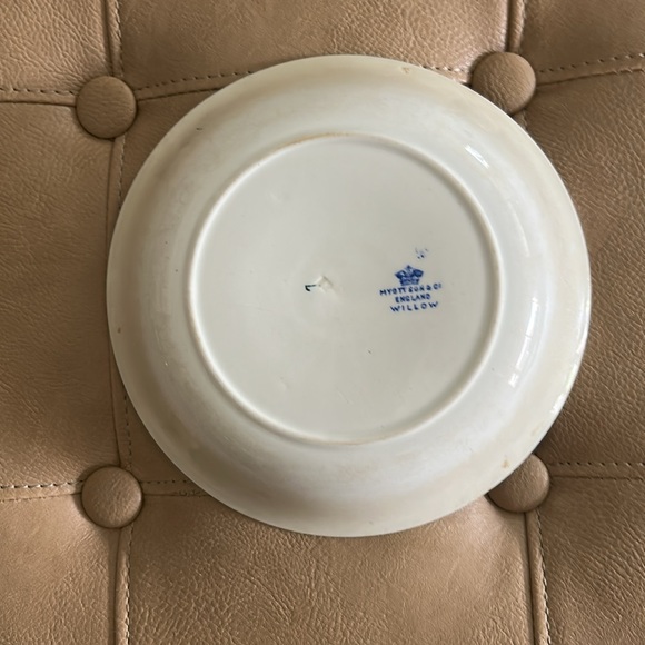 19th century blue Willoware Myott son& co England willow 7 inch Soup Bowl - Picture 4 of 8